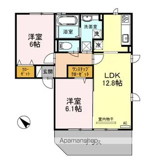 サニーヒルズ 泉大津 C棟【1階】の間取り