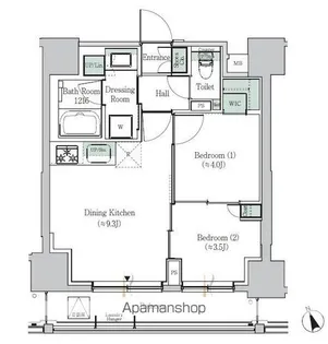ONE ROOF RESIDENCE ASAKUSABASHI【2階】の間取り