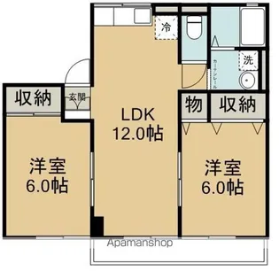 ヴェルディオハイム【1階】の間取り