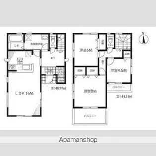 埼玉県南埼玉郡宮代町東姫宮2丁目【一戸建】の間取り