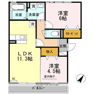 オッツ多治米【3階】の間取り