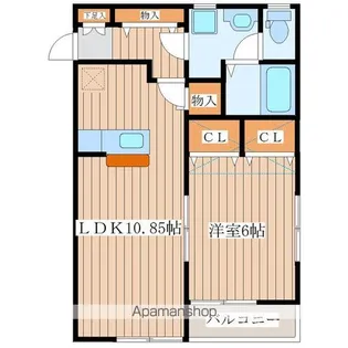 宮城県仙台市青葉区落合6丁目【アパート】の間取り