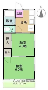 コーポ佳【201号室】の間取り