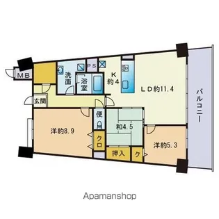福岡県福岡市東区香椎照葉3丁目【マンション】の間取り