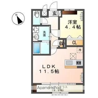 フォルトゥナ藤森【1階】の間取り