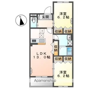 フローラ ガーデン【1階】の間取り
