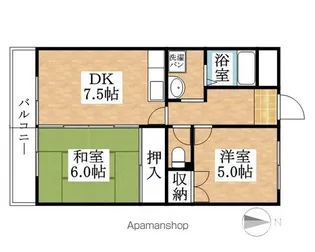 ハイツサイネリア【402号室】の間取り