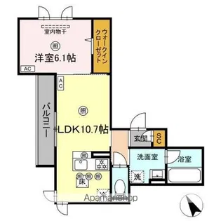 ラ・ヴェリテ老松【1階】の間取り