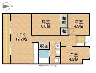 小名川ハイツ谷上Ⅱ【3階】の間取り