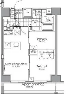 パークハビオ秋葉原エスト【12階】の間取り