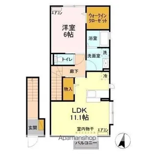 ヒルズ【201号室】の間取り