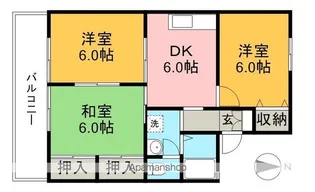 ハイツファミール B棟【1階】の間取り