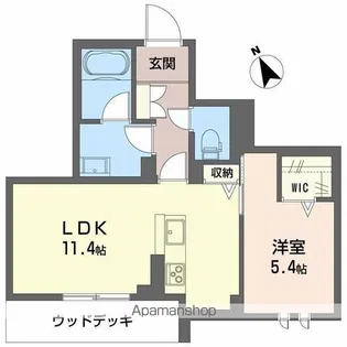 アンビエラ中川【1階】の間取り