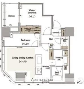 パークホームズ浜松町【14階】の間取り