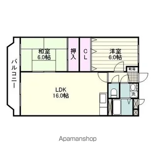 伊敷ニュータウンひまわりハイツ【205号室】の間取り