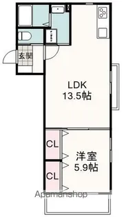 アヴェニール屋形町【301号室】の間取り
