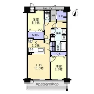 アルファスマート高松駅西Ⅱ【209号室】の間取り