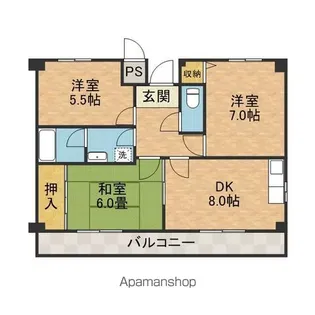 グレイス竹の内【3階】の間取り