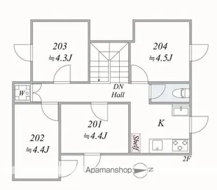 LIB.東高円寺【203号室】の間取り