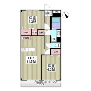 グランドマンション中内出【4階】の間取り