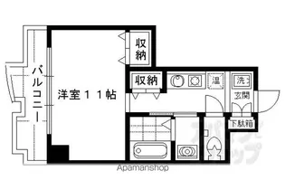 河原町ビル【609w号室】の間取り