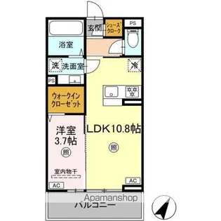 CREAS(クレアス)【3階】の間取り