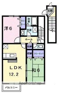 ヴェルテソレーユ B【2階】の間取り