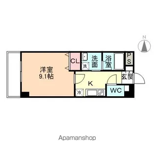 フロンティアイースト【602号室】の間取り
