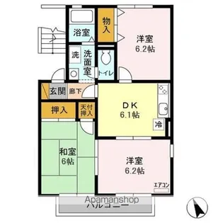 サンライズヒル AB【2階】の間取り