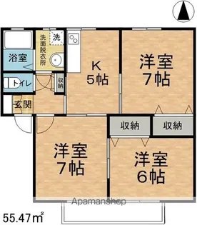 ポム・コリーヌ【A102号室】の間取り