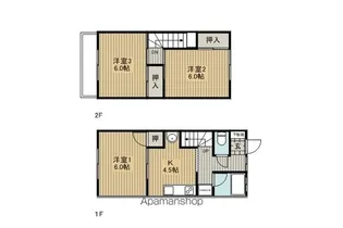 原コーポE号【E号室】の間取り