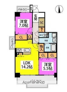 ドゥ・メゾン【6階】の間取り