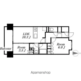 オーパスレジデンス名古屋ステーション【6階】の間取り