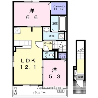 グラース Ⅱ【2階】の間取り