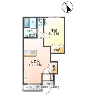 ルミエール・ド・ソレイユ【101号室】の間取り