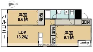 ガーデンヒルズ東須ヶ口【201号室】の間取り