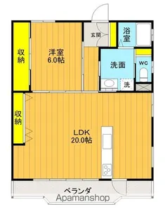 三澤屋Ⅱ【201号室】の間取り