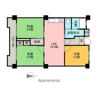 緑ヶ丘753マンション【701号室】の間取り