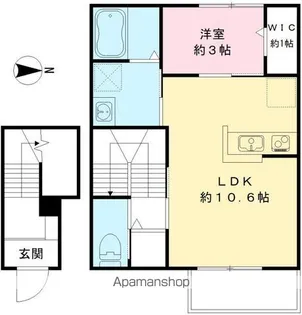 BELLE JIANG Ⅱ【202号室号室】の間取り