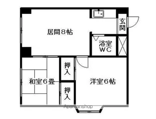 クィーン南5条【2階】の間取り