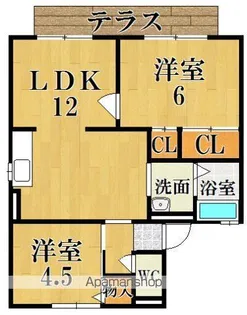 ルミエールA棟【1階】の間取り