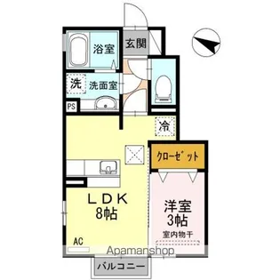 サニーフラット大道北 A【1階】の間取り