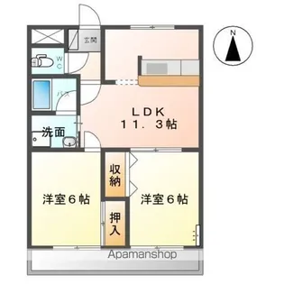 ロイヤルツインA【1階】の間取り