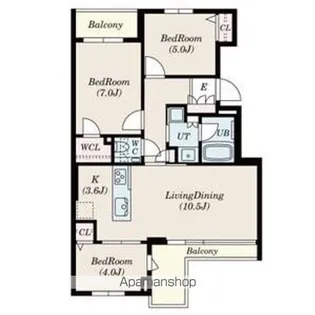 ロイヤルシーズン新宿柏木 503号室【5階】の間取り
