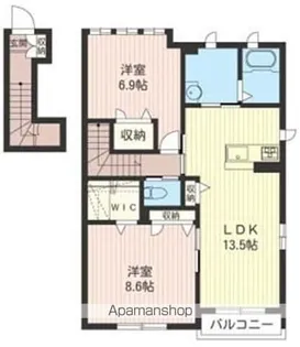 ラ・フォンテ D【2階】の間取り