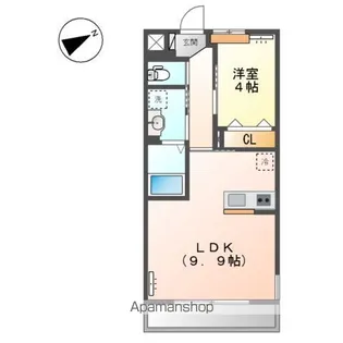 スカイピース【201号室】の間取り