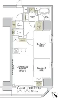 ザ・パークハビオ江古田【4階】の間取り