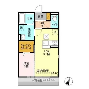 ゼピュロスみどりの H棟【101号室】の間取り