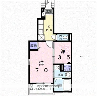 カーサ・トルトゥガ【1階】の間取り