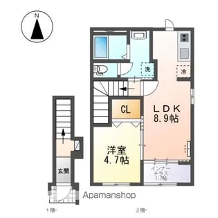 ウインフォート【2階】の間取り